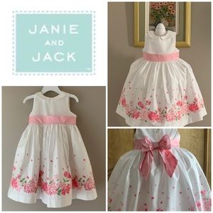 Janie and Jack Girl’s White Floral Dress 2T